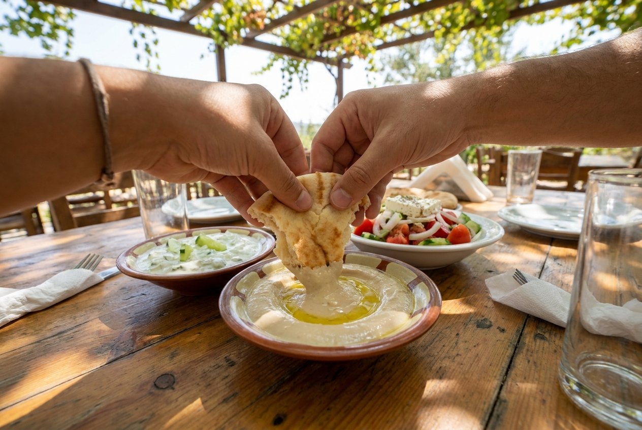 פיתה וסלטים
