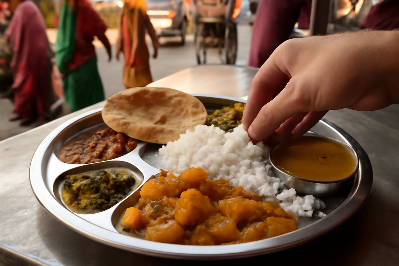 קארי ות'אלי — איך לאכול בהודו